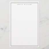 Minimalist Brown Monogram Two Border 便箋 (正面)