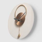 Minimalist Brushed Bronze Sculptural Acrylic Wall ラージ壁時計 (傾斜)