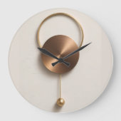 Minimalist Brushed Bronze Sculptural Acrylic Wall ラージ壁時計 (正面)