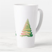 Minimalist Brushstroke Christmas Tree カフェラテマグ (右アングル)