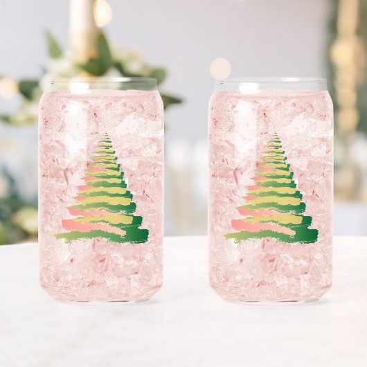 Minimalist Brushstroke Christmas Tree ガラス缶 (インサイチュ (ウェディング))