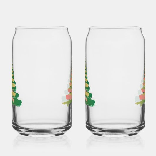 Minimalist Brushstroke Christmas Tree ガラス缶 (右)