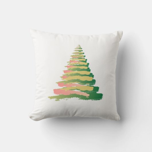 Minimalist Brushstroke Christmas Tree クッション (正面)