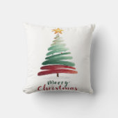 Minimalist Brushstroke Christmas Tree クッション (正面)