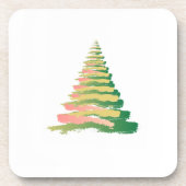 Minimalist Brushstroke Christmas Tree コースター (正面)