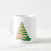 Minimalist Brushstroke Christmas Tree コーヒーマグカップ (正面左)