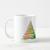 Minimalist Brushstroke Christmas Tree コーヒーマグカップ (左)