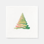 Minimalist Brushstroke Christmas Tree スタンダードカクテルナプキン (正面)