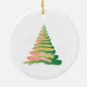 Minimalist Brushstroke Christmas Tree セラミックオーナメント (裏面)