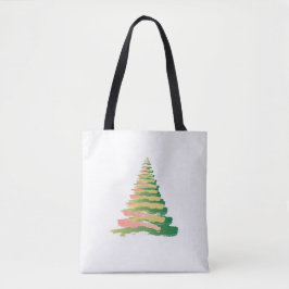 Minimalist Brushstroke Christmas Tree トートバッグ