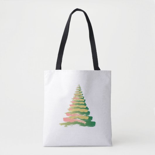 Minimalist Brushstroke Christmas Tree トートバッグ (正面)