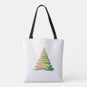 Minimalist Brushstroke Christmas Tree トートバッグ (裏面)