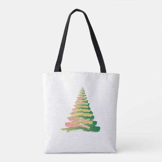 Minimalist Brushstroke Christmas Tree トートバッグ (裏面)