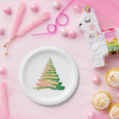 Minimalist Brushstroke Christmas Tree ペーパープレート (パーティー)