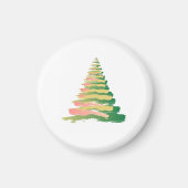 Minimalist Brushstroke Christmas Tree マグネット (正面)