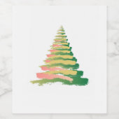 Minimalist Brushstroke Christmas Tree ワインラベル (シングルラベル)
