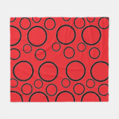 Minimalist Bubbles: Geometric Circle Pattern フリースブランケット (正面(横))