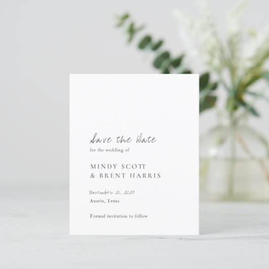 Minimalist Budget Wedding Save the Date (スタンド正面)