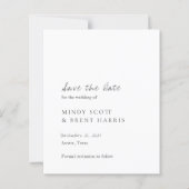 Minimalist Budget Wedding Save the Date (正面)