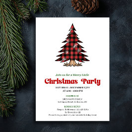 Minimalist Buffalo Check Christmas Party Invite 招待状