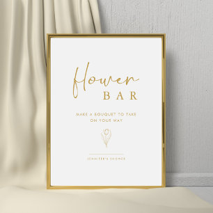 Minimalist Build Your Bouquet Floral Baby Shower 台座サイン