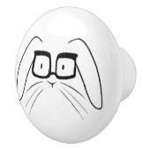 Minimalist Bunnies With Glasses Ceramic Knob セラミックノブ (右)
