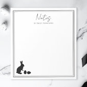 Minimalist Bunny And Eggs In Black Modern Easter ノートパッド