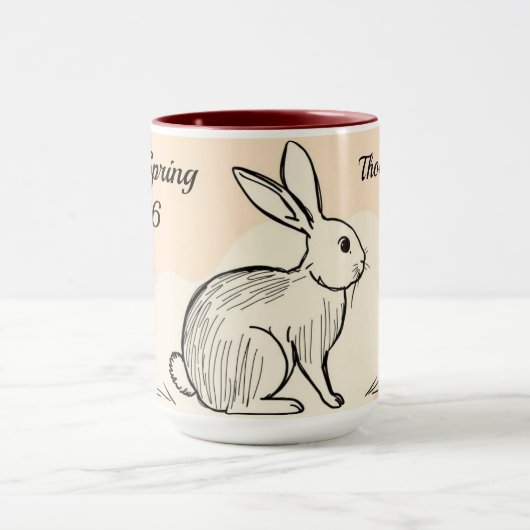 Minimalist Bunny Personalized Coffee マグカップ (中央)