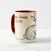 Minimalist Bunny Personalized Coffee マグカップ (正面左)