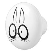 Minimalist Bunny Rabbit With Glasses Ceramic Knob セラミックノブ (右)