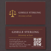 Minimalist Burgundy Gold Lawyer Professional 名刺