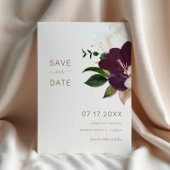 Minimalist Burgundy & Gold SAVE THE DATE 招待状