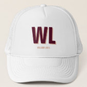 Minimalist Burgundy Pink Personalized Monogram  キャップ (正面)