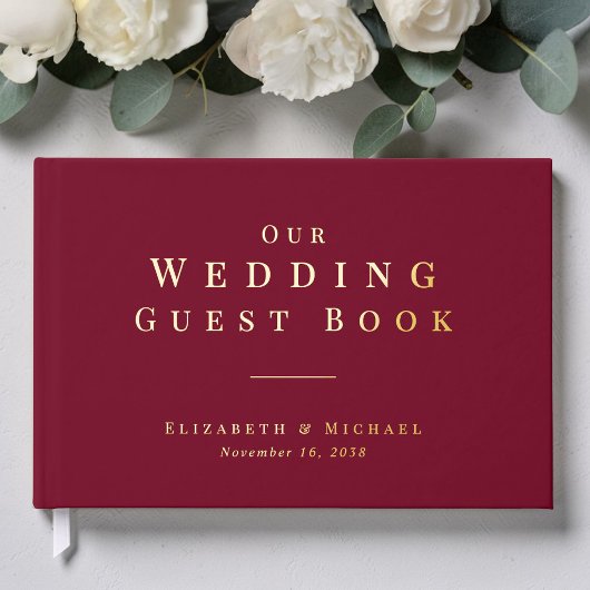 Minimalist Burgundy Wedding ゲストブック