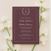 Minimalist Burgundy Wedding Invitation 招待状