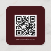 Minimalist Burgundy Wedding RSVP Card with QR Code エンクロージャーカード (裏面)