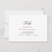 Minimalist Burgundy Wedding RSVP Cards (正面)