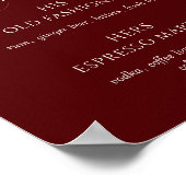 Minimalist Burgundy Wedding Signature Drinks ポスター (角)