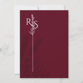 Minimalist Burgundy & White Birds Wedding Invite 招待状 (裏面)
