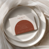 Minimalist Burnt Orange Arch Menu Choice RSVP Card