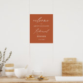 Minimalist Burnt Orange Rehearsal Dinner Welcome ポスター (キッチン)