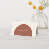 Minimalist Burnt Orange Rustic Boho Arch Wedding プレイスカード (裏面)