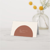 Minimalist Burnt Orange Rustic Boho Arch Wedding プレイスカード (正面)