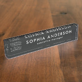 Minimalist Business モダン Your Logo Here従業員 デスクネームプレート (側面)