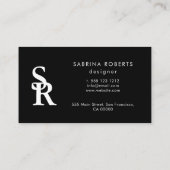 Minimalist Business Card Elegant Black and White  名刺 (裏面)