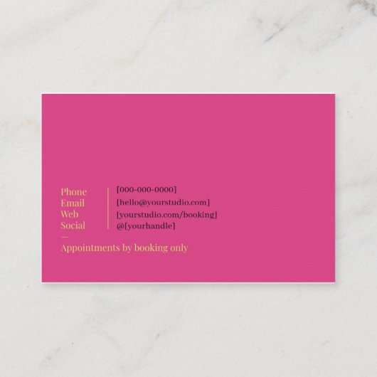 Minimalist Business Card for Hair Stylist 名刺 (裏面)