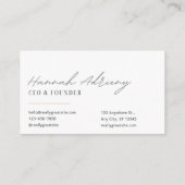 Minimalist business card for your business white 名刺 (裏面)
