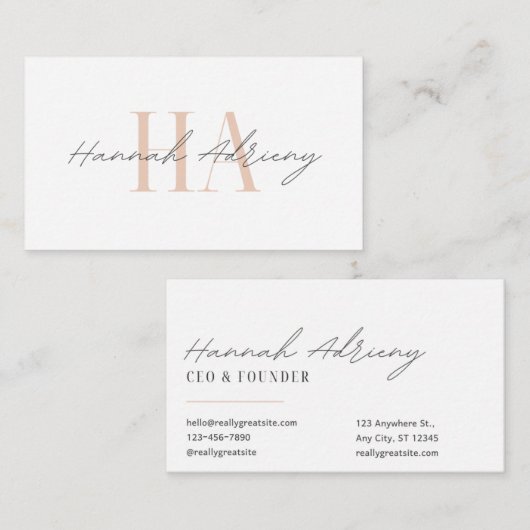 Minimalist business card for your business white 名刺 (正面/裏面)