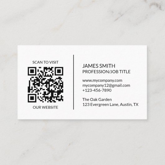 Minimalist Business Card | QR code 名刺 (裏面)