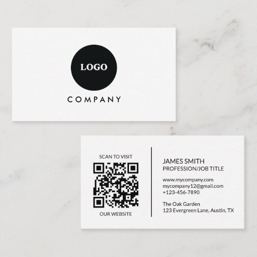 Minimalist Business Card | QR code 名刺 (正面/裏面)
